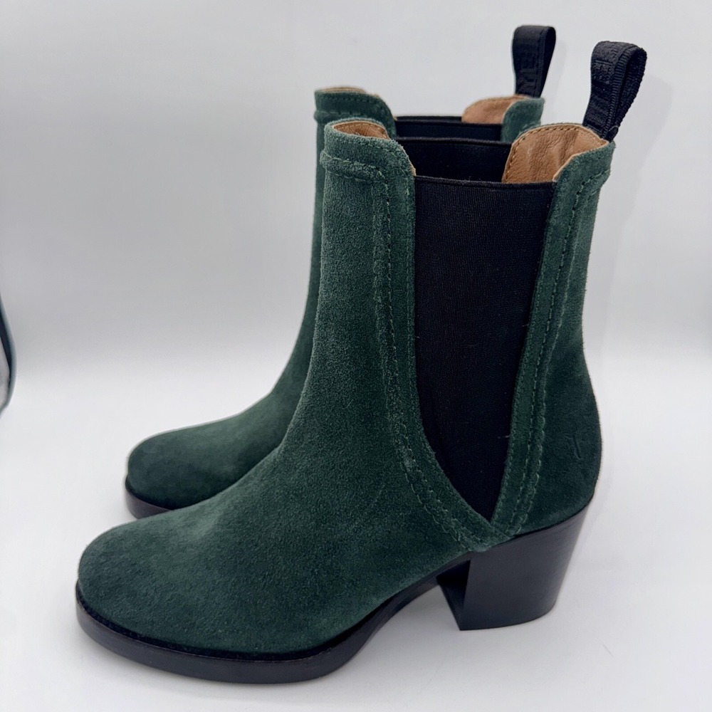 Frye Jean Boots Women's Size 7 Forest Green Suede - Picture 2 of 15